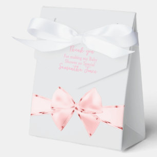 Elegant Pink Coquette Bow Girl Baby Shower Favour Box