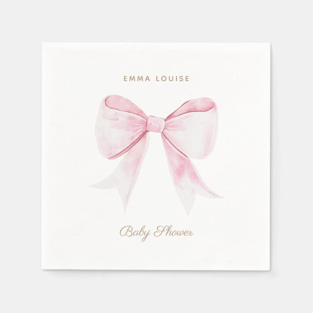  Elegant Pink Coquette Bow Napkin (Front)