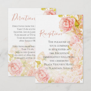 Elegant Pink Coral Secret Rose Garden Wedding  Invitation