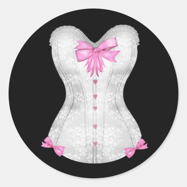Elegant Pink Corset Stickers (Front)