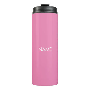 Elegant pink custom name text monogram modern thermal tumbler