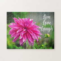 Elegant Pink Dahlia Garden Flower Motivational 
