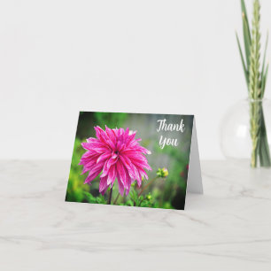 Elegant Pink Dahlia Garden Flower Thank You Card