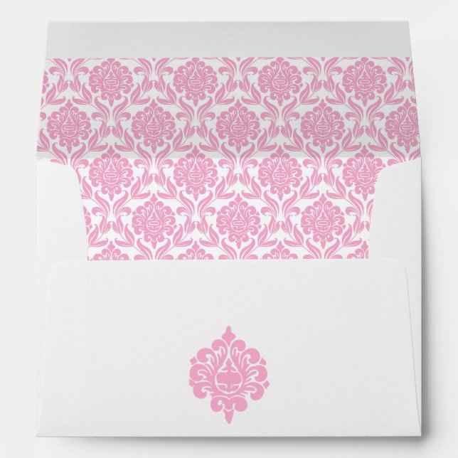 Elegant Pink Damask Envelope (Back (Bottom))