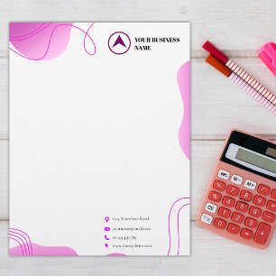 Elegant pink design, custom logo & business name l custom letterhead