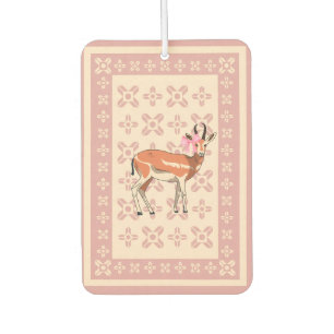 Elegant Pink Doe-patterned Christmas Car Air Freshener