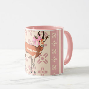 Elegant Pink Doe-patterned Christmas  Mug