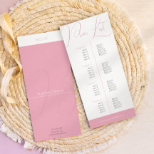 Elegant pink double sided business price list