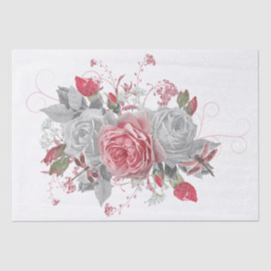 Elegant Pink Dragonfly and Roses Decoupage Tissue Tissue Paper