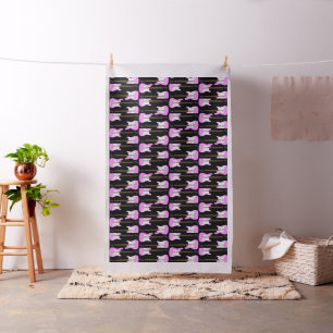 Elegant Pink Electric Guitar Print Fabric