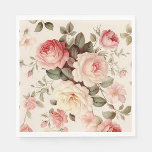 Elegant Pink English Roses Napkin