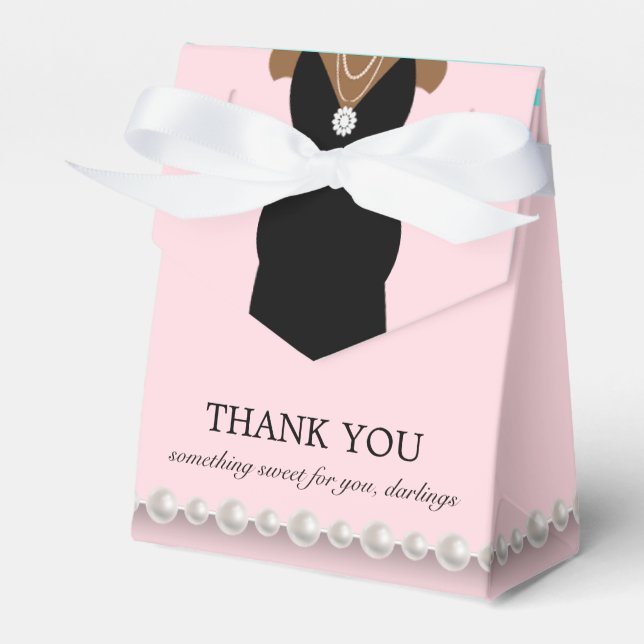 Elegant Pink Ethnic Tiffany Princess Baby Shower Favour Box (Front Side)