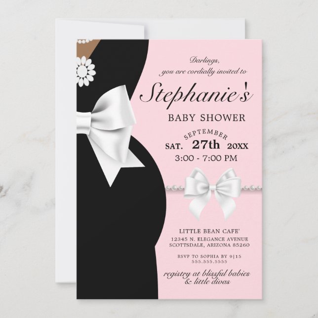 Elegant Pink Ethnic Tiffany Theme Baby Shower Invitation (Front)