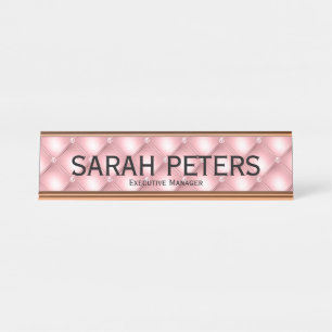 Elegant Pink Executive Manager Desk Name Plate