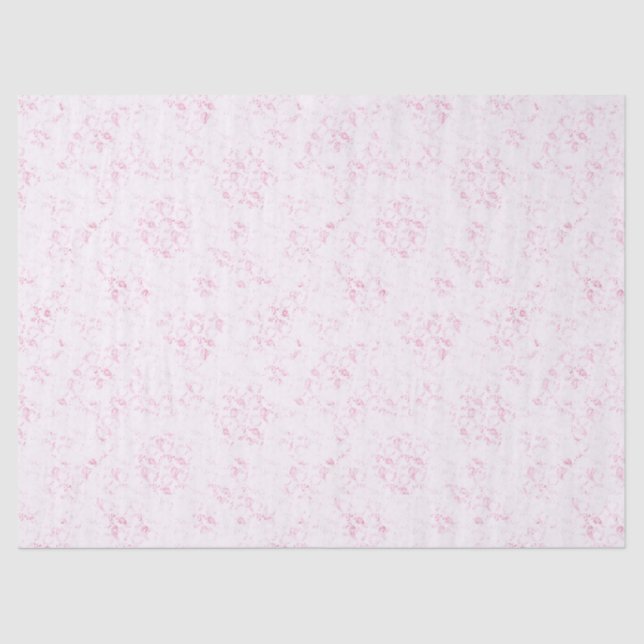 Elegant Pink Filigree Minimal Rough Luxe Tissue Paper (Front)