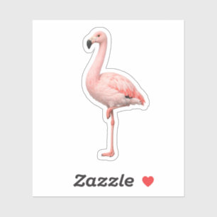 Elegant Pink Flamingo Die-Cut Vinyl Sticker