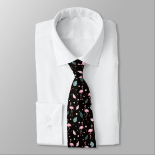 Elegant Pink Flamingo Exotic Pattern Tie