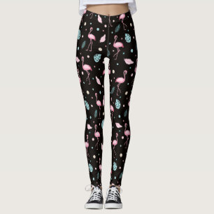  Elegant Pink Flamingo Pattern Leggings