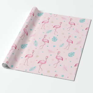 Elegant Pink Flamingo Pattern Wrapping Paper