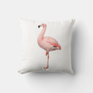 Elegant Pink Flamingo Tropical Accent Throw Pillow