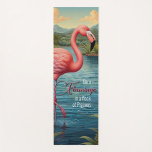 Elegant pink flamingo tropical paradise lagoon yoga mat