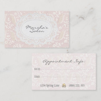 Elegant Pink Floral Appointment Card Reminder