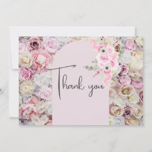 Elegant Pink Floral Arch Summer Thank you Invitation