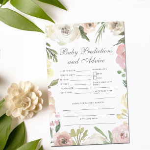 Elegant Pink Floral Baby Shower Predictions Advice