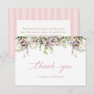 Elegant Pink Floral Bay Shower Thank you