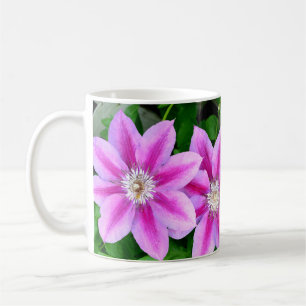 Elegant pink floral boho greenery coffee mug
