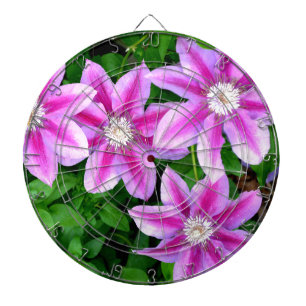 Elegant pink floral boho greenery dartboard