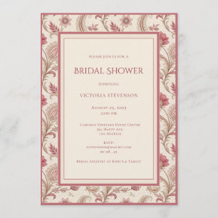 Elegant Pink Floral Bridal Shower Invitation