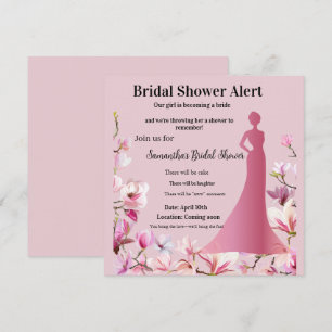 Elegant Pink Floral Bridal Shower Invitation – Mod