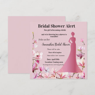 Elegant Pink Floral Bridal Shower Invitation – Mod