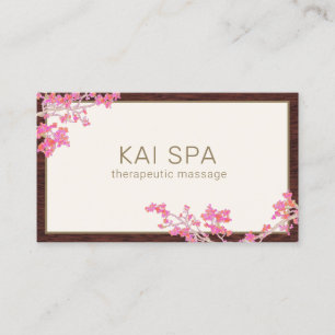 Elegant Pink Floral Cherry Blossoms Business Card