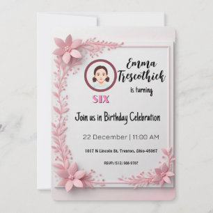Elegant Pink Floral Corner Customisable Invitation