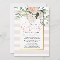 Elegant Pink Floral Couples Bridal Shower Brunch