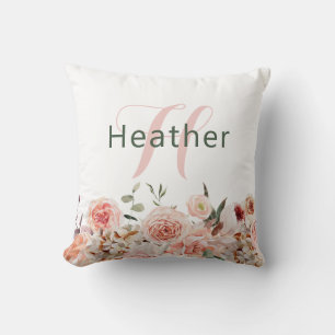 Elegant Pink Floral Cushion