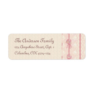 Elegant Pink Floral Design Address Label