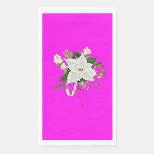 Elegant Pink Floral Design Perfect for Parties Napkin (Front)