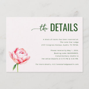 Elegant Pink Floral Details Enclosure Card