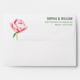 Elegant Pink Floral Digital Illustration Envelope
