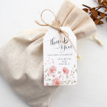 Elegant Pink Floral Eighty 80th Birthday Thank You Gift Tags<br><div class="desc">Pink peonies and berries highlight this 80th Birthday Milestone Favour Gift Tags.  Age can be customised to 81,  82,  83,  etc.</div>