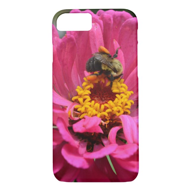 Elegant pink floral flower mum daisy honeybee Case-Mate iPhone case (Back)