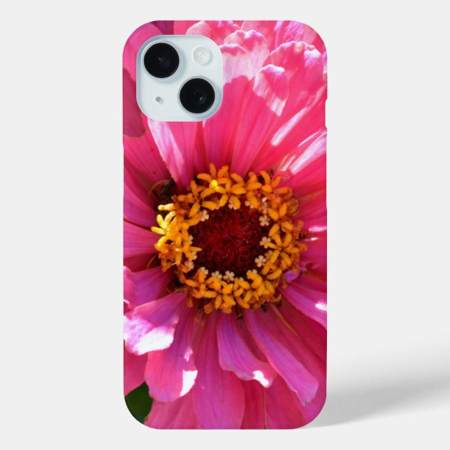 Elegant pink floral flower Pink Zinnia Case-Mate iPhone Case (Back)