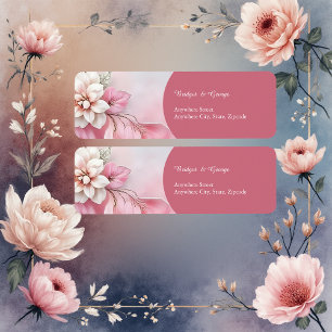Elegant Pink Floral Frame Soft Pastel Glow wedding