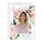 Elegant Pink Floral Graduate Photo Graduation