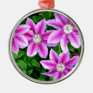 Elegant pink floral green botanical  metal tree decoration