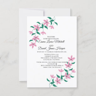Elegant Pink Floral  Invitation