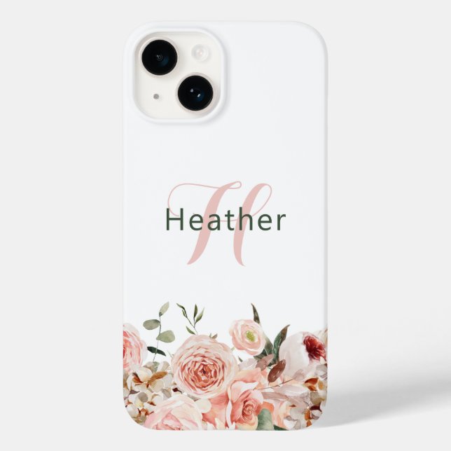 Elegant Pink Floral iPhone / iPad case (Back)